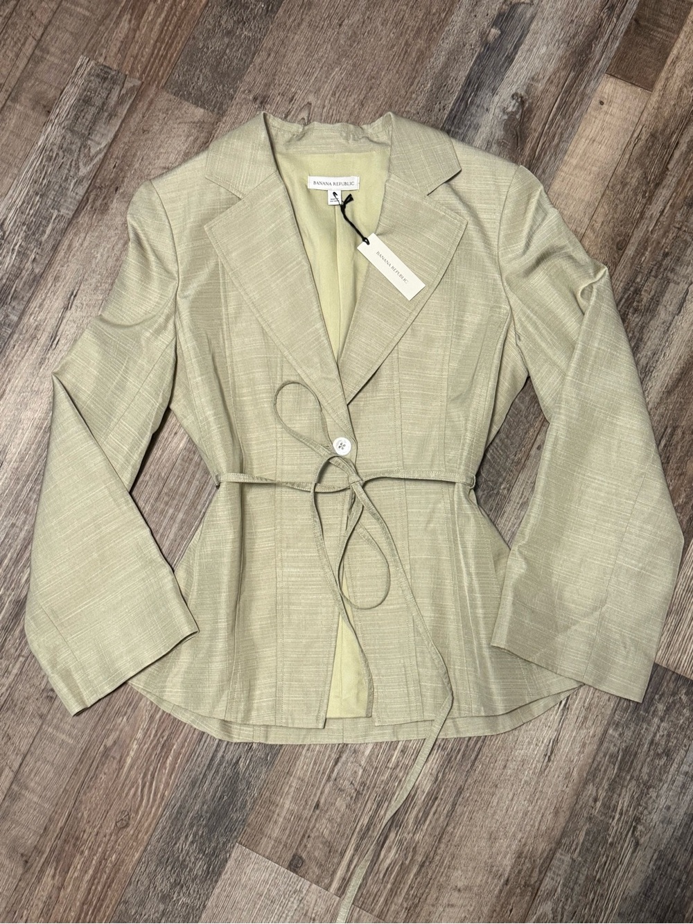 NWT Banana Republic Seamed Belted Blazer Jacket – Sage Green / Size 4